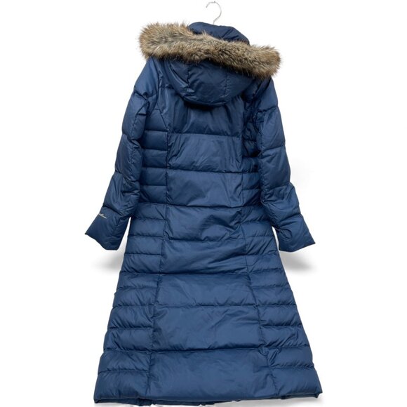 Eddie Bauer Puffer Long Jacket Coat Removable Hood Fur Women's Medium Tall MT - Picture 2 of 11